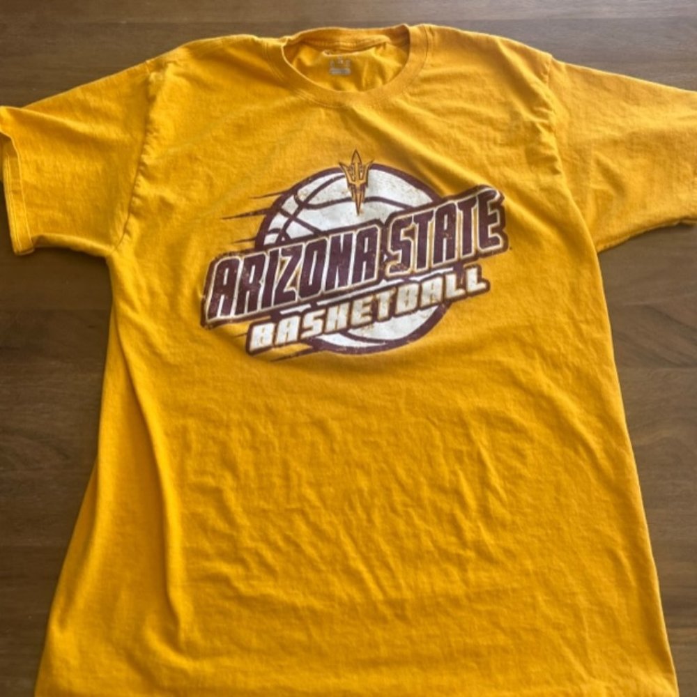 Champion‎ Yellow Authentic Arizona State University T-Shirt Unisex Adult Size LG